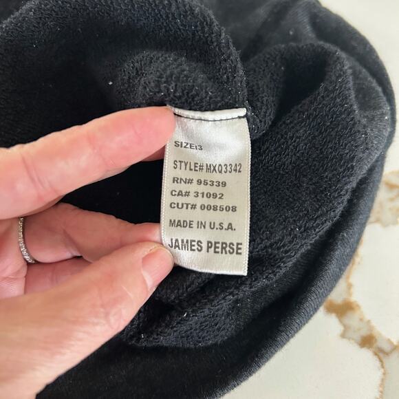 James Perse Standard Shirt Mens 3 Black Heather Raglan LS Supima Cotton - Picture 6 of 10